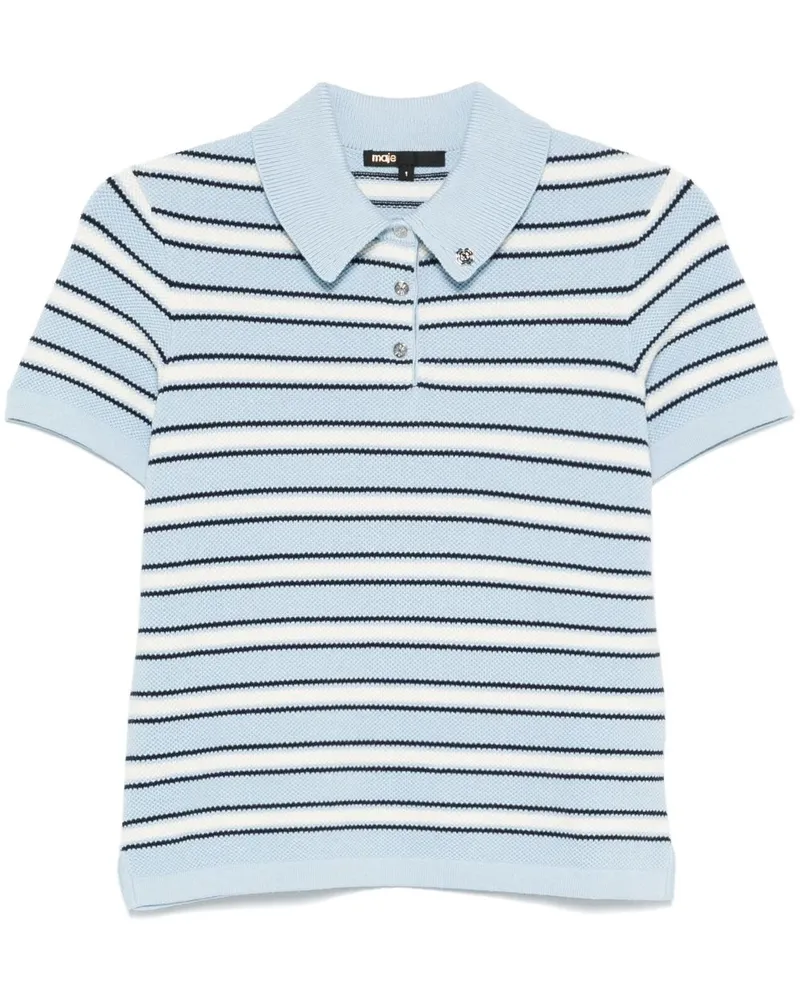 Maje Gestreiftes Poloshirt - Blau Blau