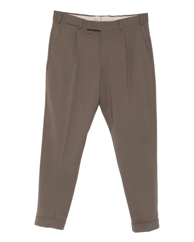 PT TORINO Bundfaltenhose mit Umschlag - Braun Braun