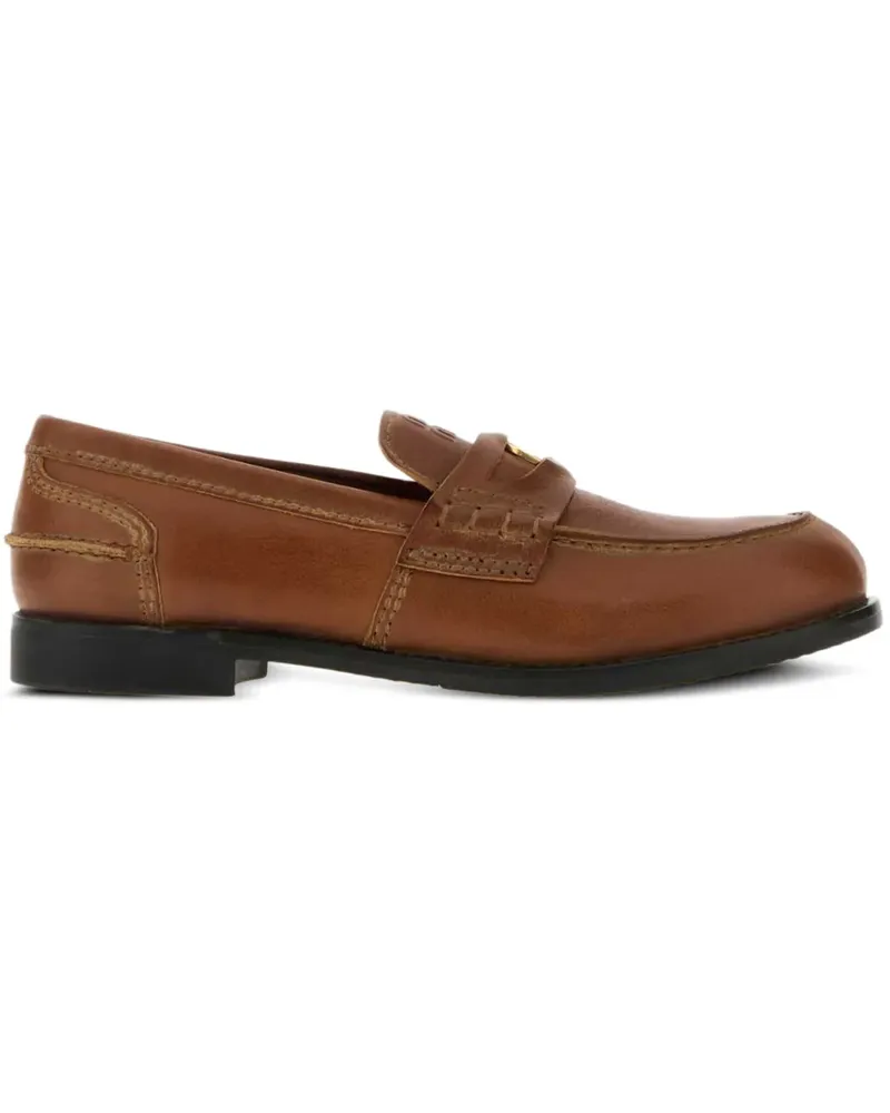 Miu Miu leather loafers - Braun Braun