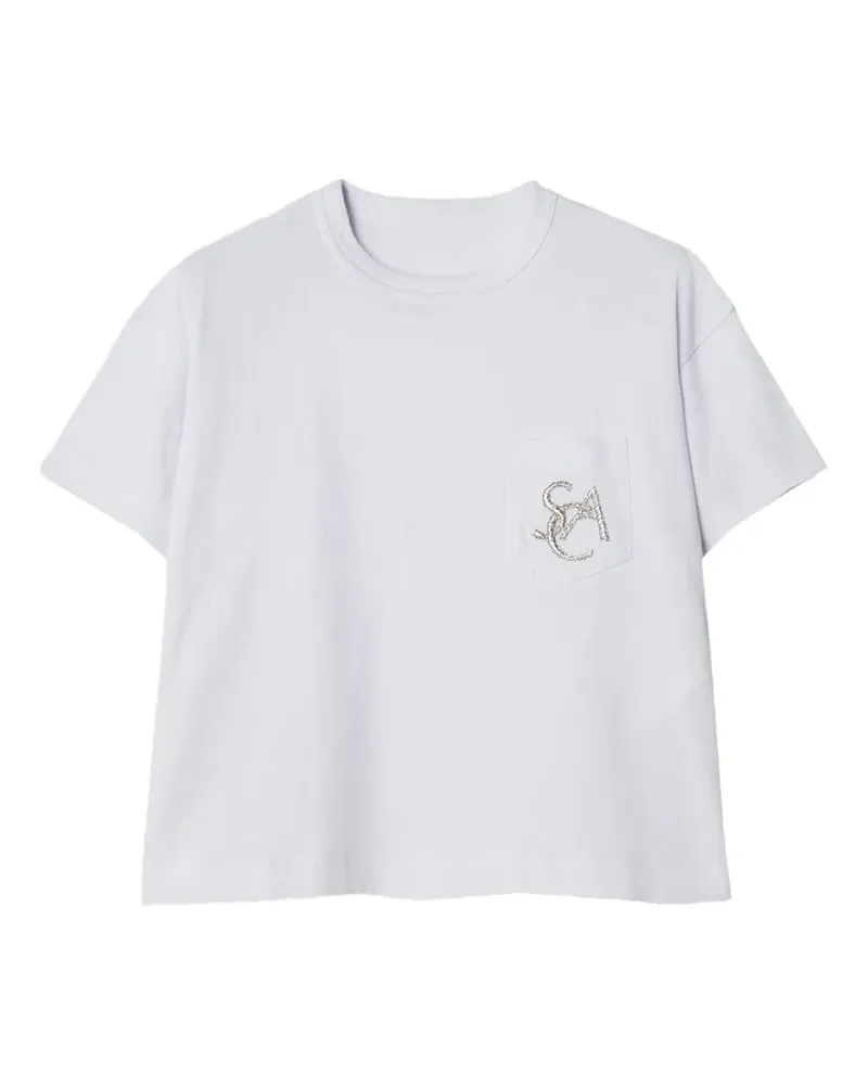 Sacai T-Shirt mit Brusttasche - Weiß Weiß
