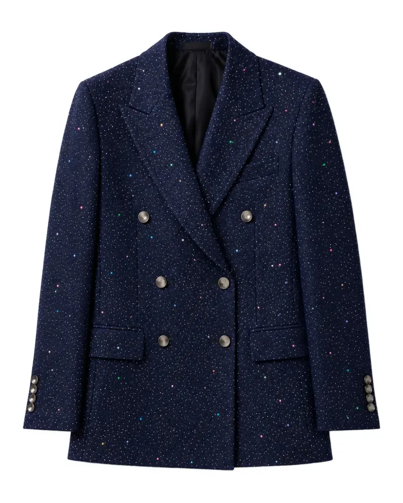 Tagliatore double-breasted glitter-detail blazer - Blau Blau