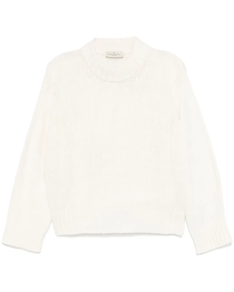 Bruno Manetti Klassischer Kaschmirpullover - Weiß Weiß