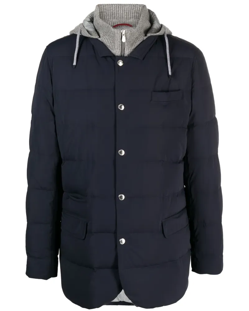 Brunello Cucinelli Daunenjacke mit Kapuze - Blau Blau