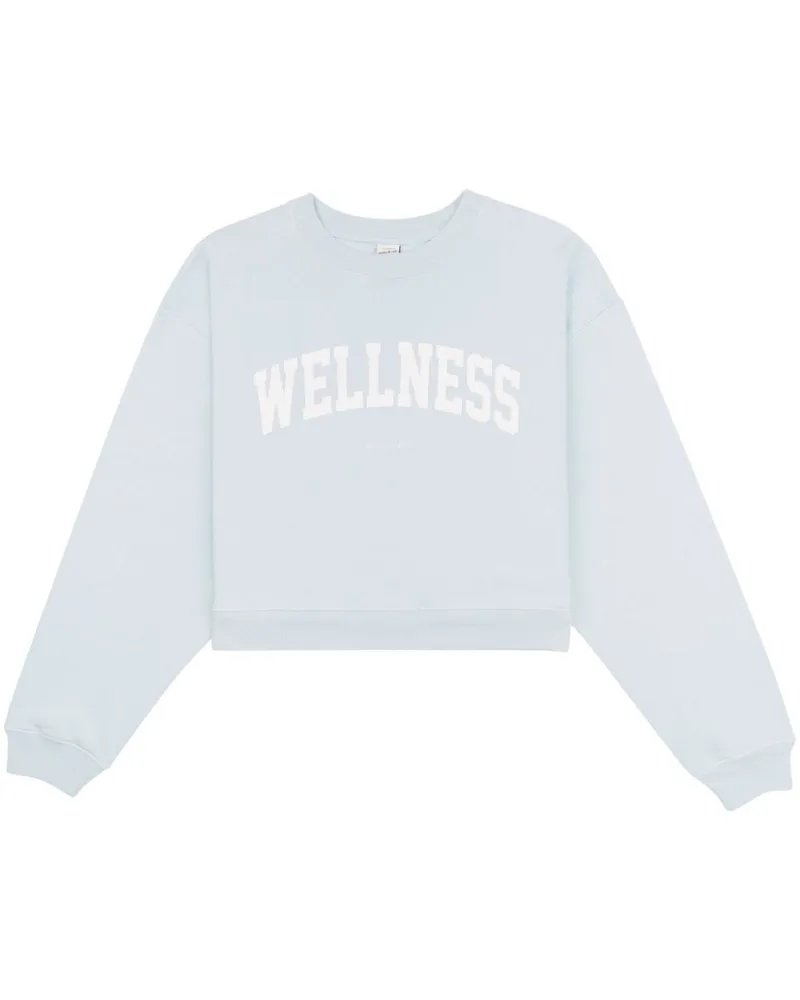 SPORTY & RICH Wellness Ivy Cropped-Sweatshirt - Blau Blau