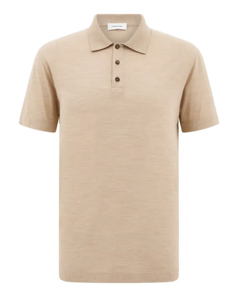 Ferragamo Poloshirt aus Seide - Nude Nude