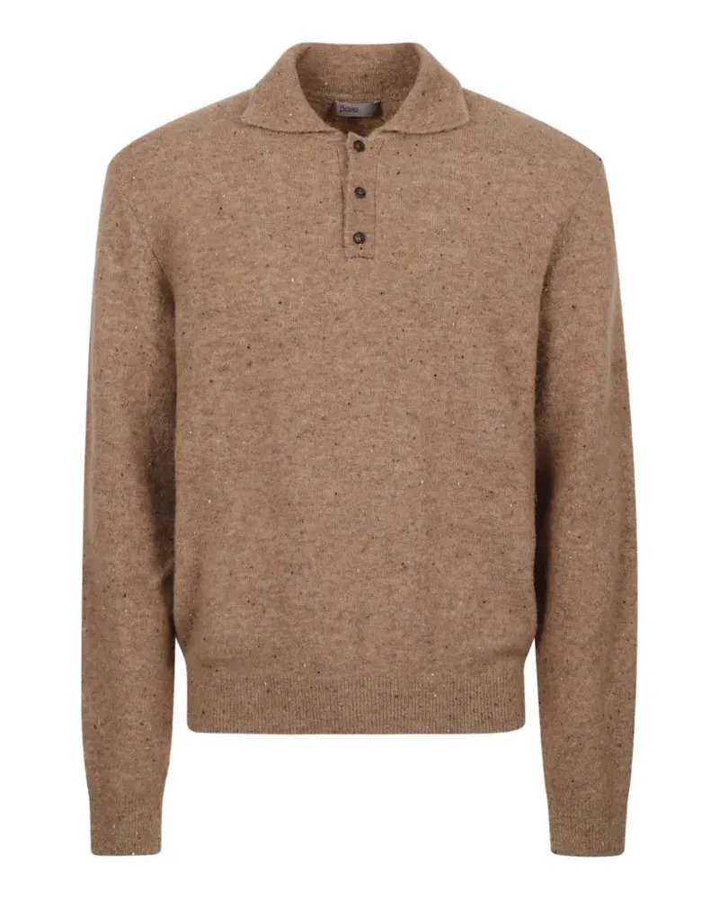 Herno Resort Poloshirt mit ausgestelltem Strick - Braun Braun