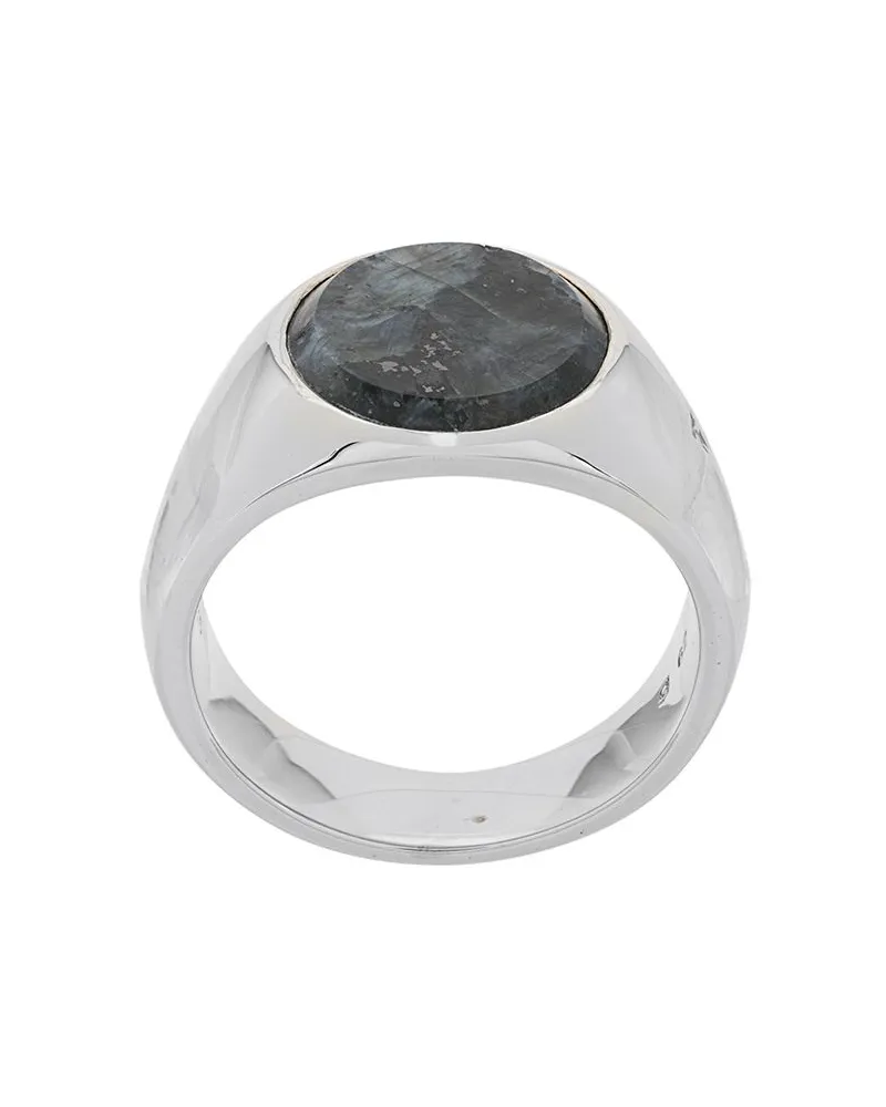 Tom Wood Flush Larvikite' Ting Silber