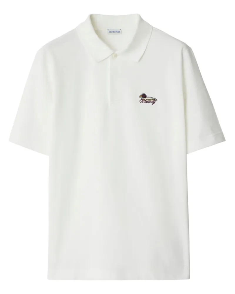 Burberry Poloshirt mit Logo-Patch Nude