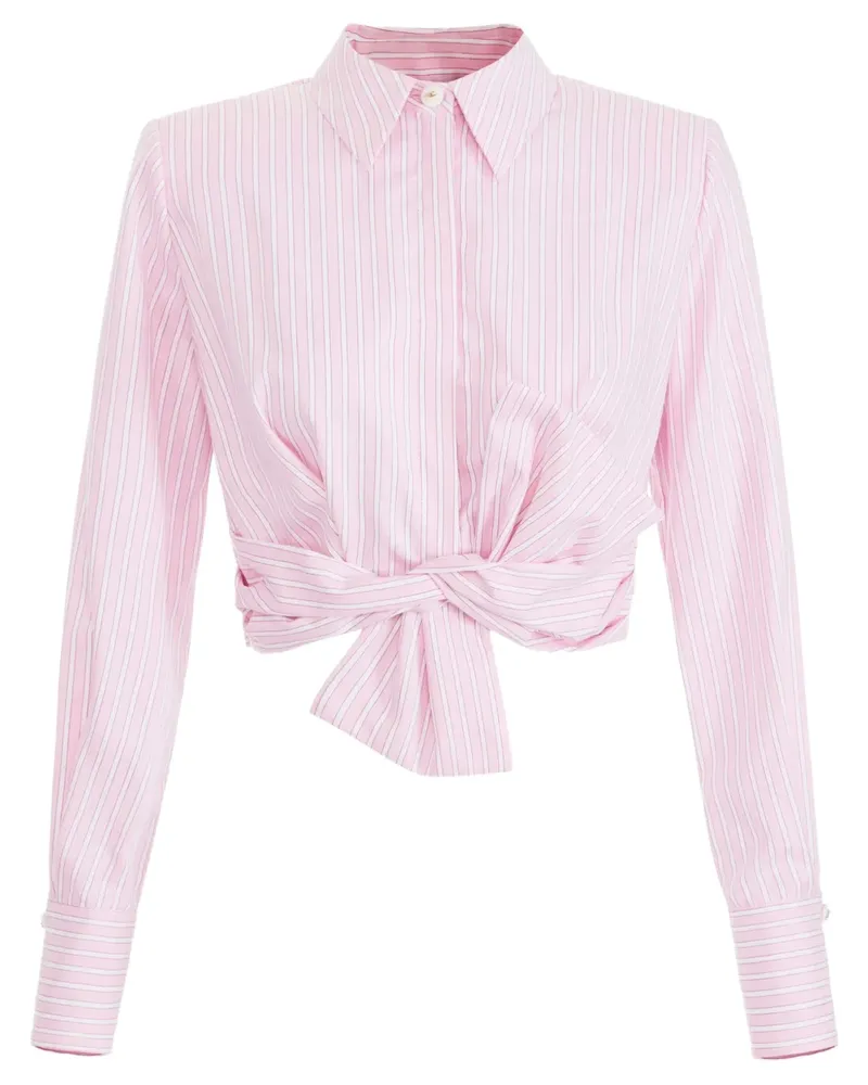 Elisabetta Franchi Popeline-Hemd mit Schleifendetail - Rosa Rosa