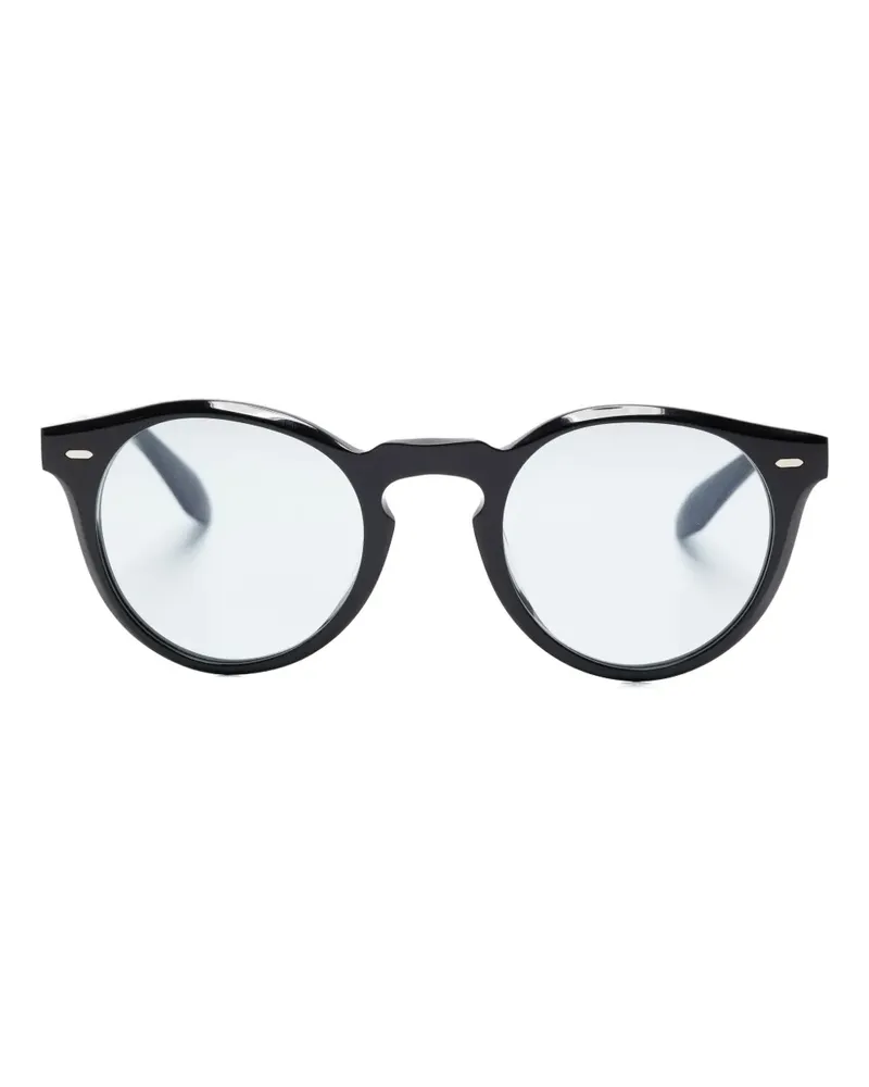 Oliver Peoples N.07 Sonnenbrille mit rundem Gestell - Schwarz Schwarz