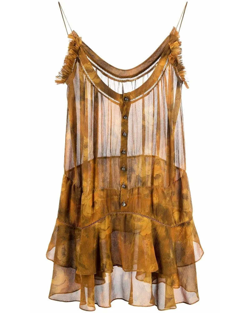 Dsquared2 Minikleid mit Blumen-Print - Orange Orange