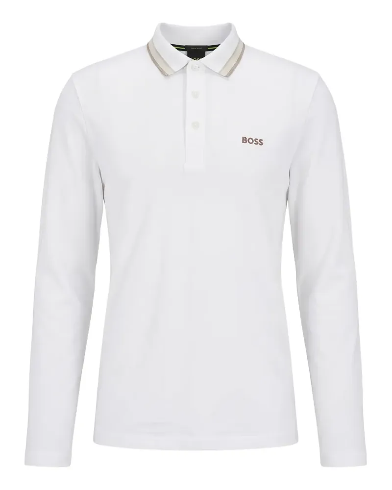 HUGO BOSS Langärmeliges Piqué-Poloshirt - Weiß Weiß