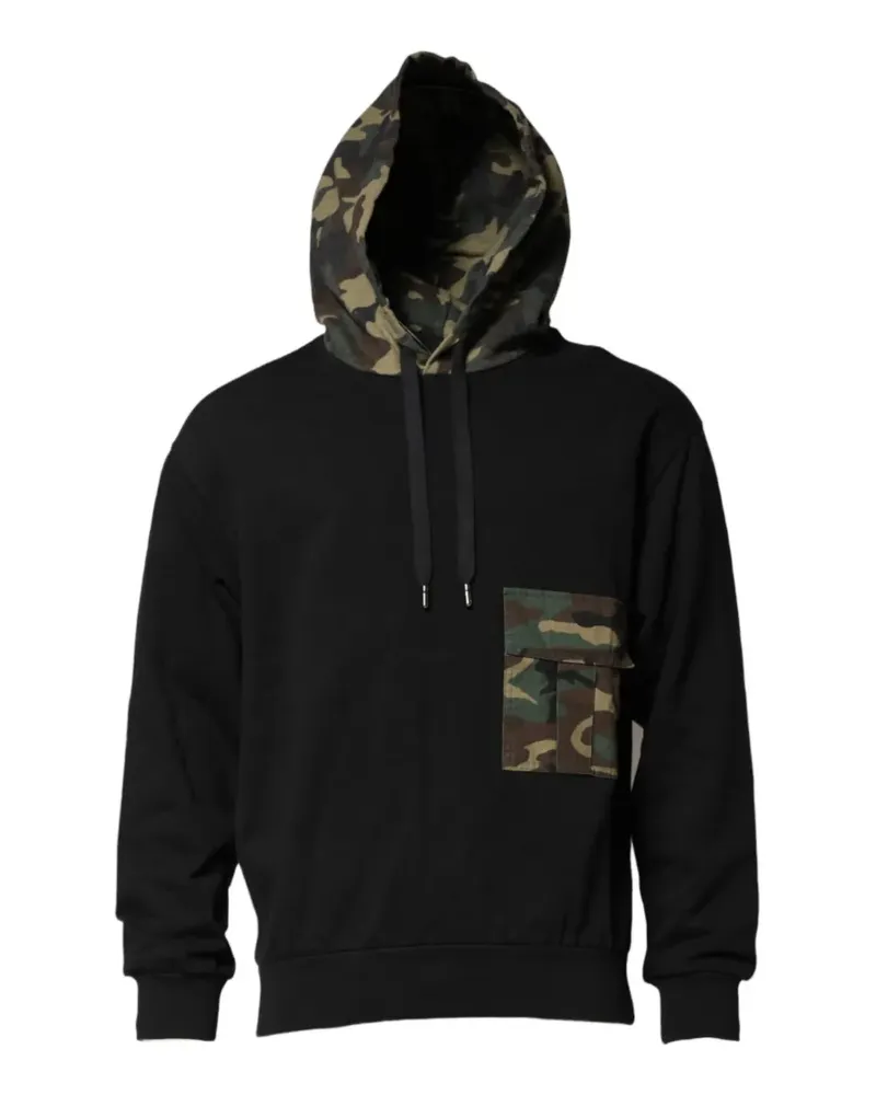 Dolce & Gabbana camouflage-print flap-pocket hoodie - Schwarz Schwarz