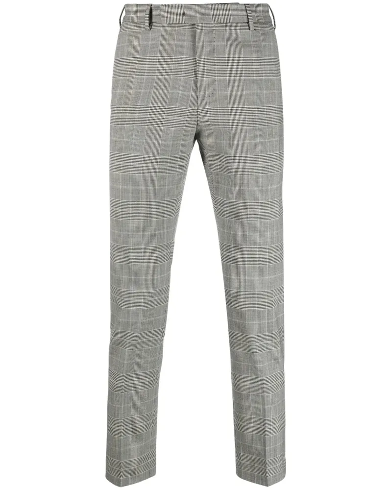 PT TORINO Karierte Slim-Fit-Hose - Schwarz Schwarz