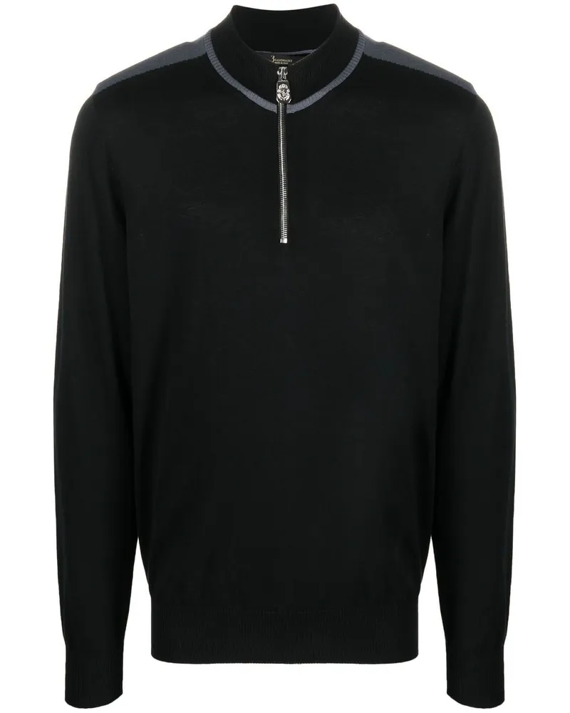 Billionaire Pullover mit Reißverschlusskragen - Schwarz Schwarz