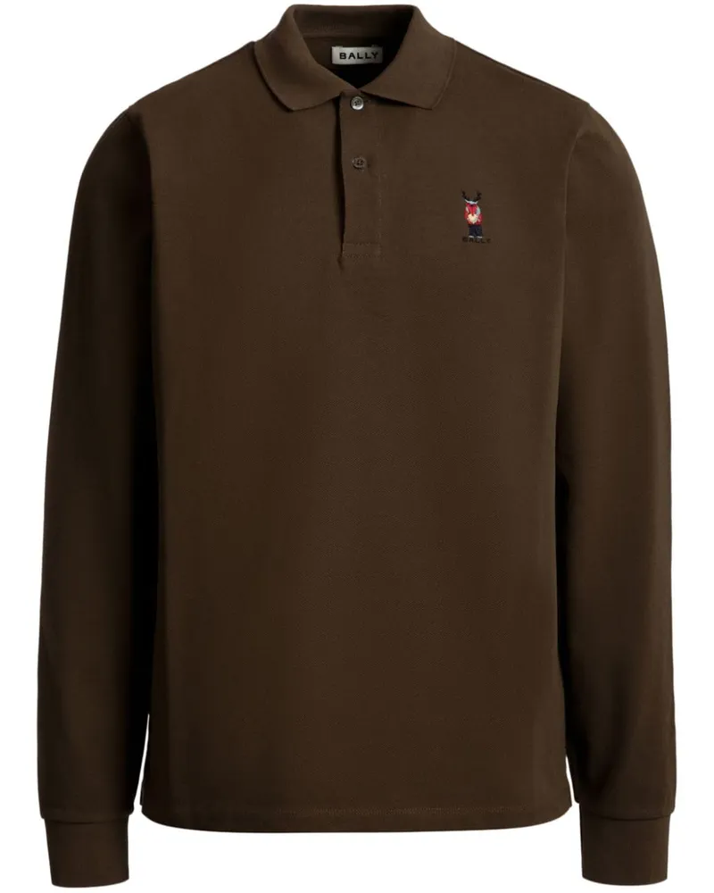 Bally Poloshirt mit Logo-Stickerei Braun