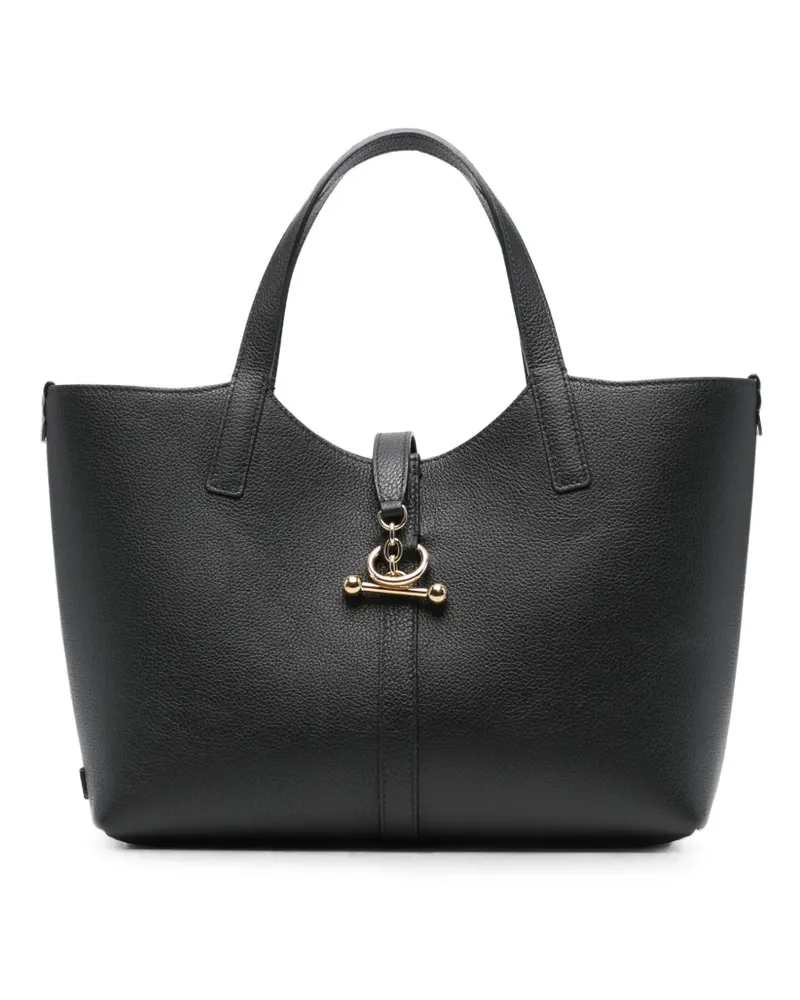 Strathberry midi Kite leather bar-detail tote bag - Schwarz Schwarz
