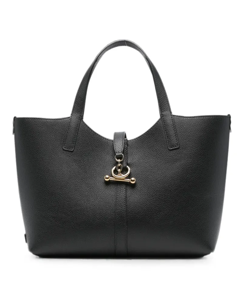 Strathberry midi Kite leather bar-detail tote bag - Schwarz Schwarz