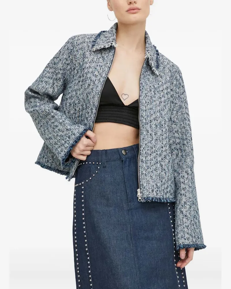 Samsøe & Samsøe Tweed-Jacke mit Reißverschluss - Blau Blau