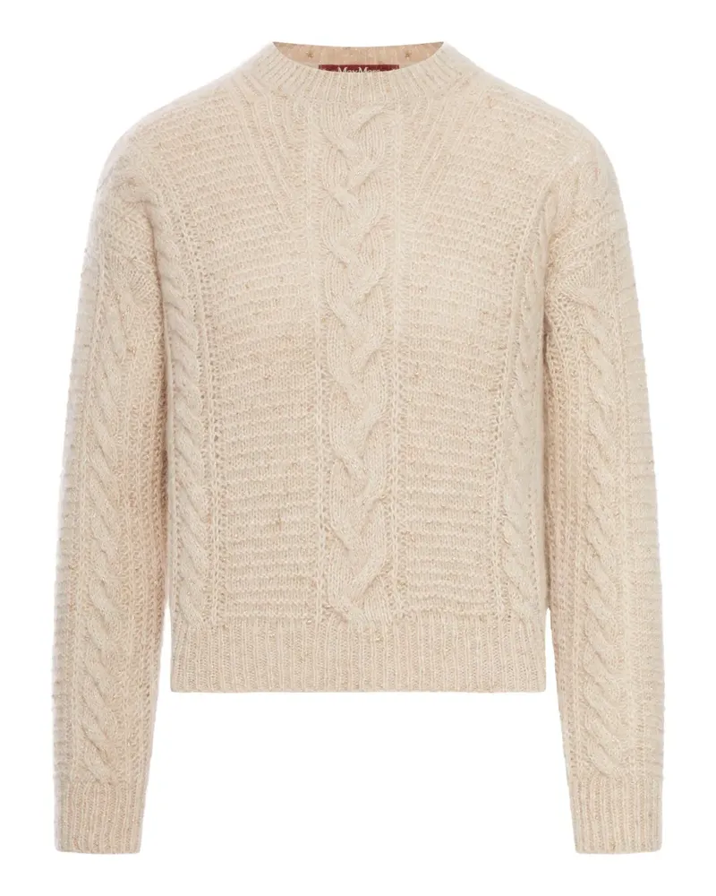 Max Mara Oberteil mit Zopfmuster - Nude Nude