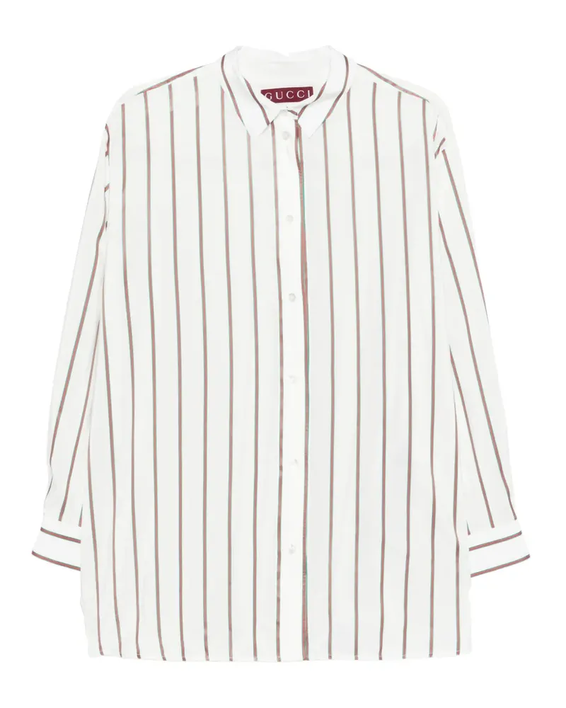 Gucci Gestreiftes Oversized-Hemd - Weiß Weiß