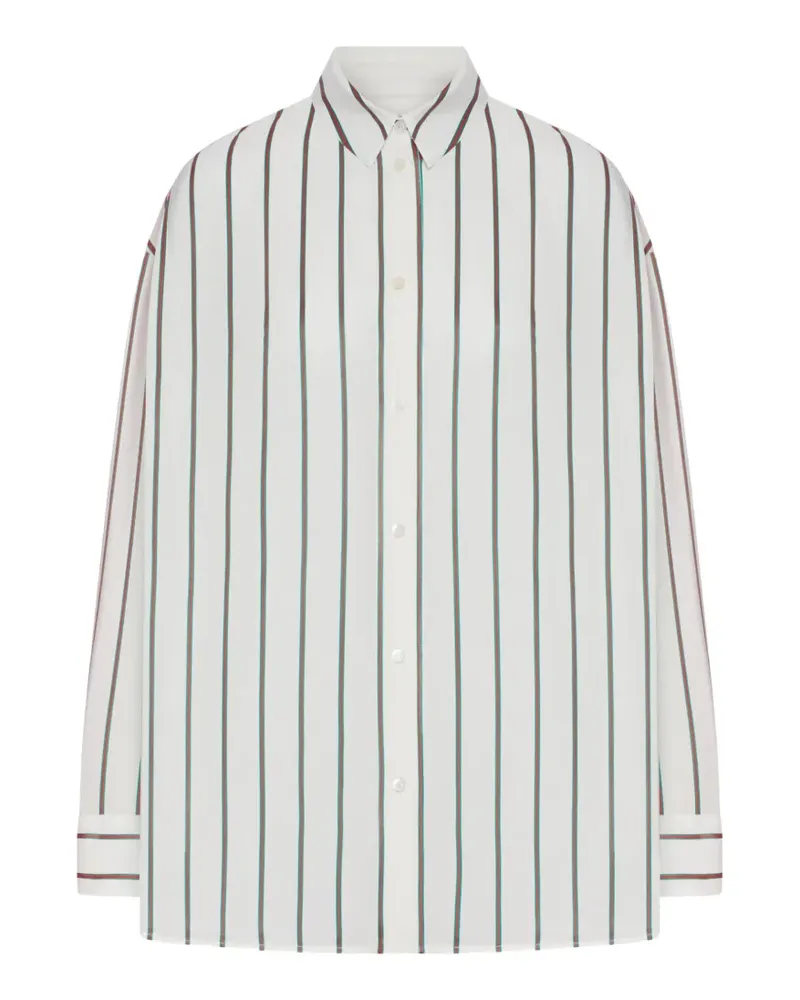 Gucci Gestreiftes Oversized-Hemd - Weiß Weiß