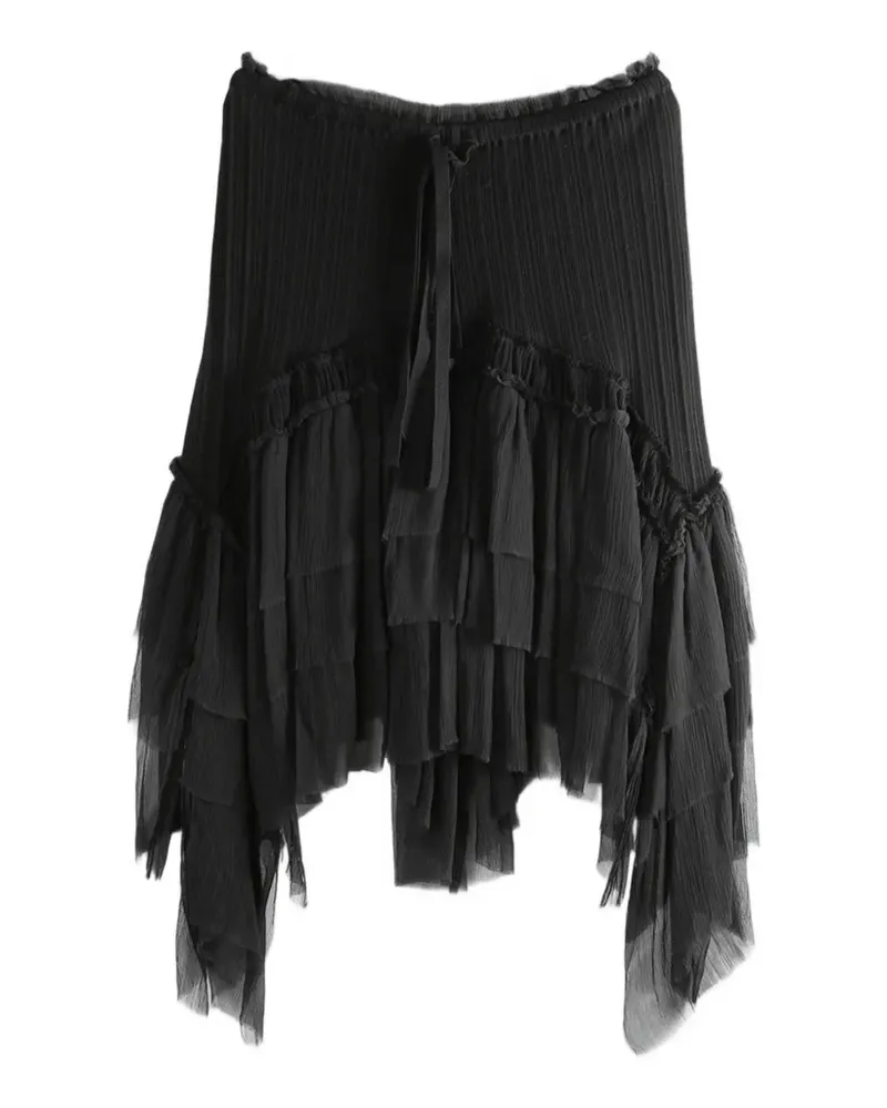 Ann Demeulemeester Bete ruffled asymmetric skirt - Schwarz Schwarz