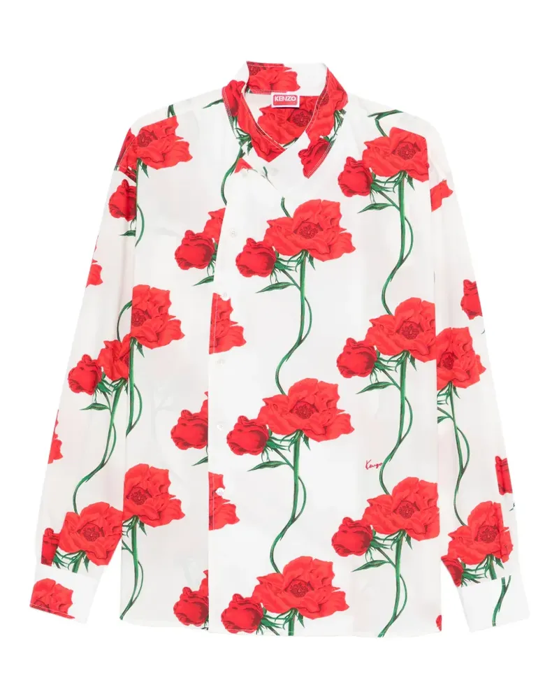 Kenzo Archive Rose floral shirt - Weiß Weiß