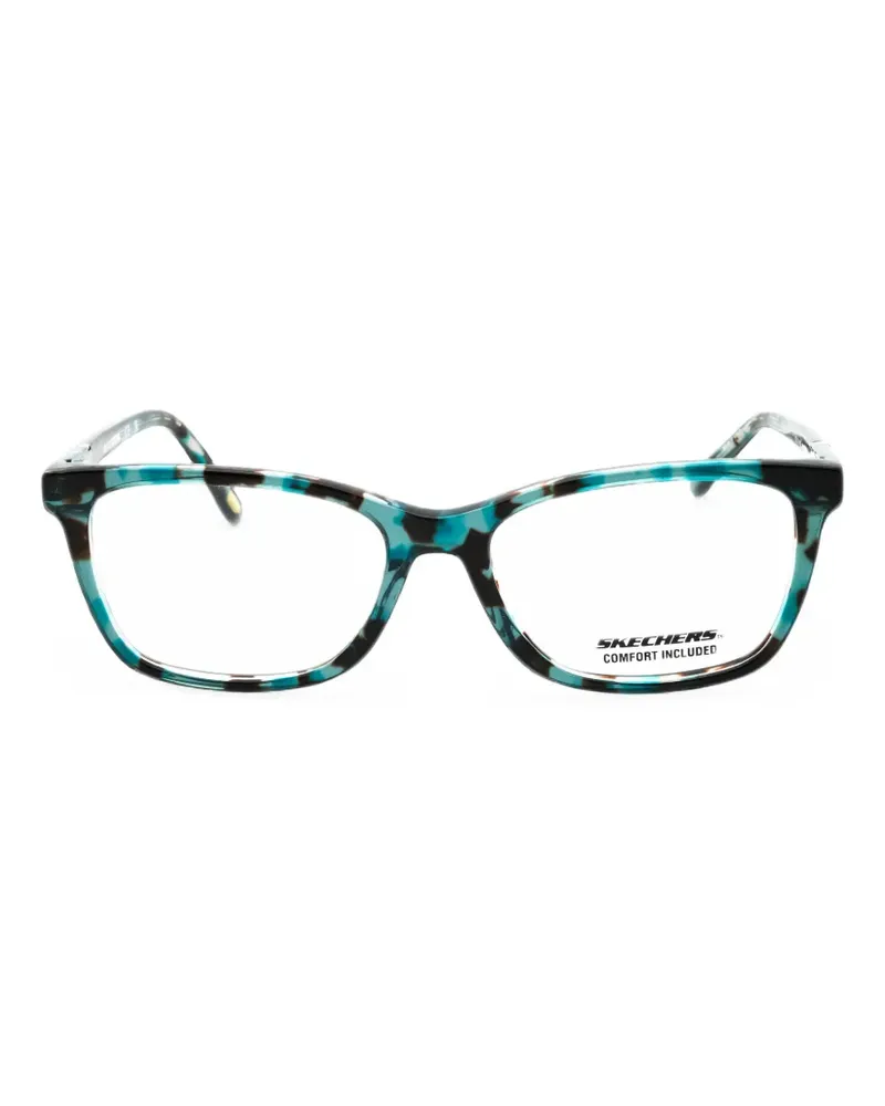 Skechers tortoiseshell-effect rectangle-frame glasses - Blau Blau