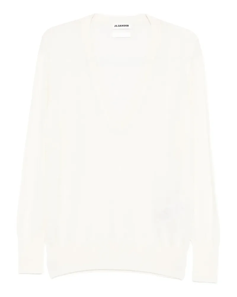 Jil Sander T-Shirt mit V-Ausschnitt - Nude Nude