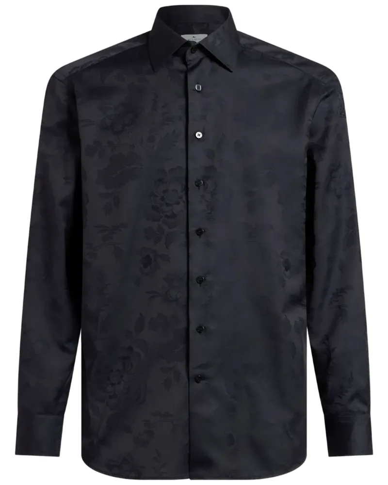 Etro Jacquard-Hemd - Schwarz Schwarz