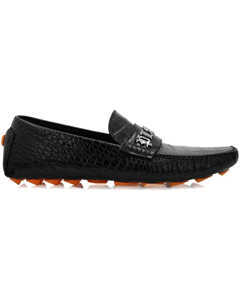 Philipp Plein Loafer mit Kroko-Effekt - Schwarz Schwarz