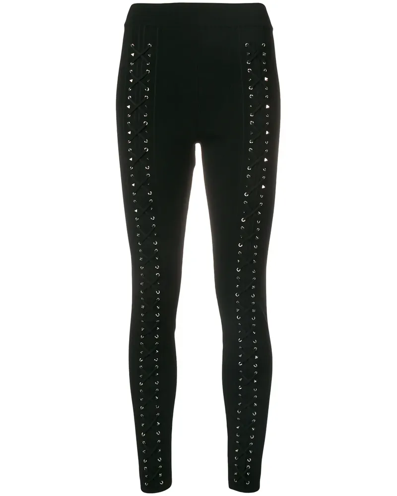 Philipp Plein Leggings mit Schnürung - Schwarz Schwarz