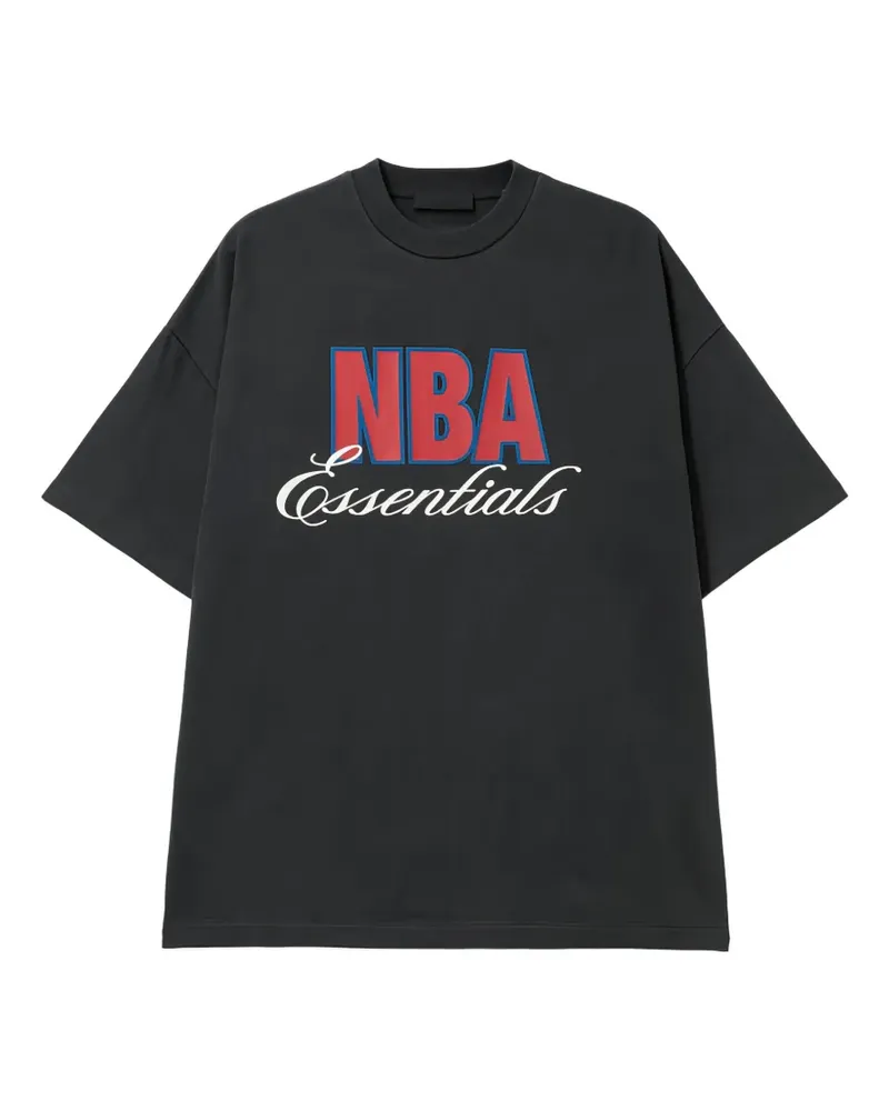 Fear of God logo-print drop-shoulder T-shirt - Schwarz Schwarz