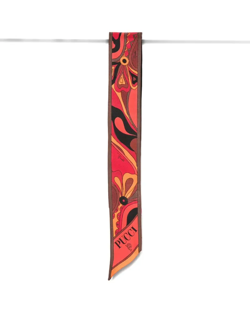 Emilio Pucci abstract-print silk scarf - Rot Rot