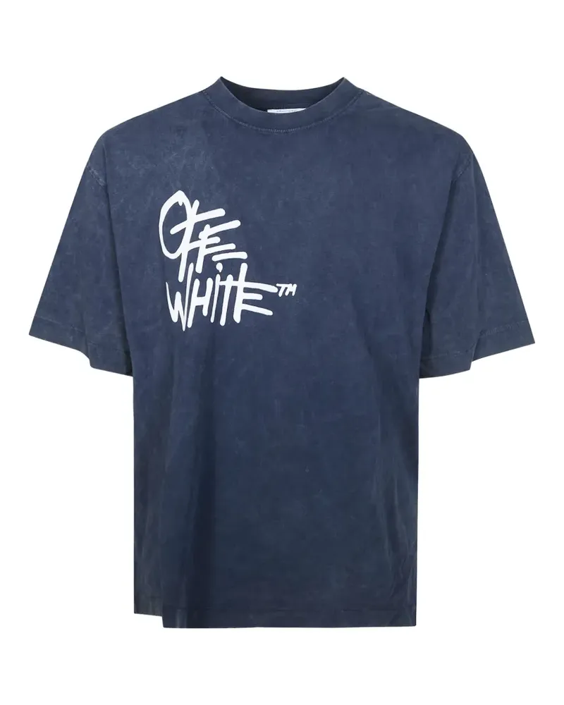 OFF-WHITE crew-neck T-shirt - Blau Blau