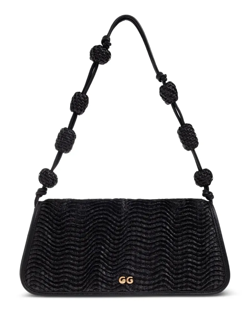 Cult Gaia Kleine Sunniva Schultertasche aus Bast - Schwarz Schwarz