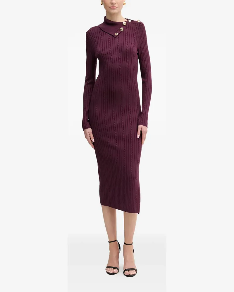 Guess asymmetric-neck midi dress - Rot Rot