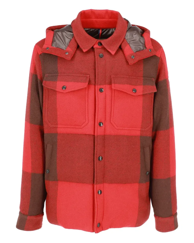 Moncler Karierte Ladurns Kapuzenjacke - Rot Rot