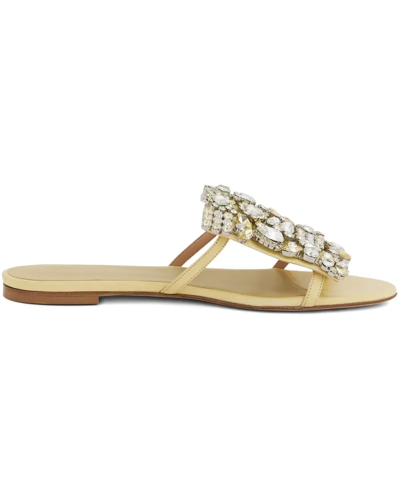 Paco Rabanne crystal-embellished flat sandals - Nude Nude