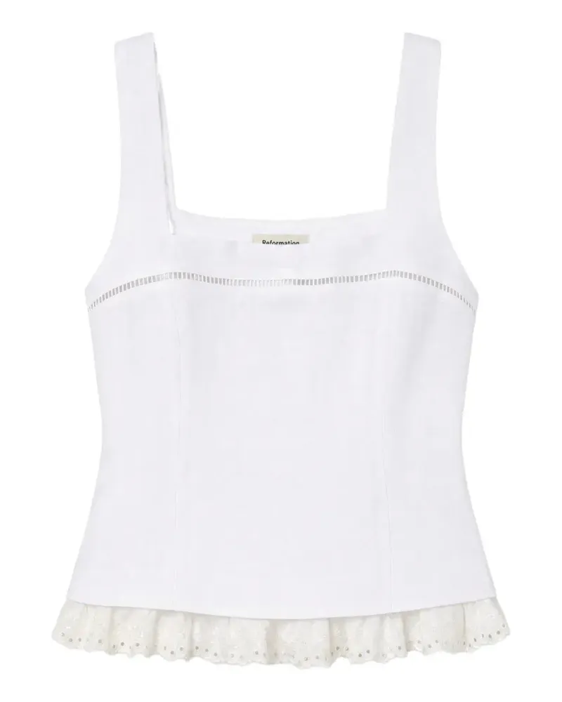 Reformation Nanette lace-trim top - Weiß Weiß