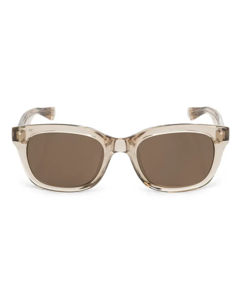 Balenciaga Sonnenbrille mit eckigem Gestell - Nude Nude