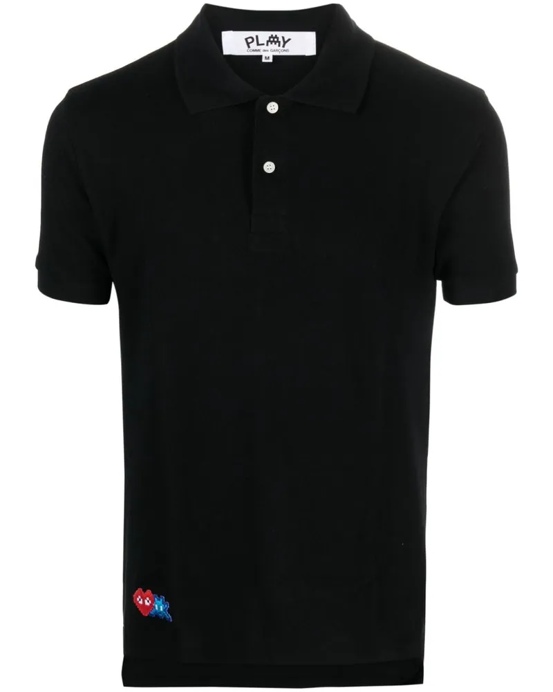 Comme des Garçons x Invader Poloshirt mit Logo-Applikation - Schwarz Schwarz
