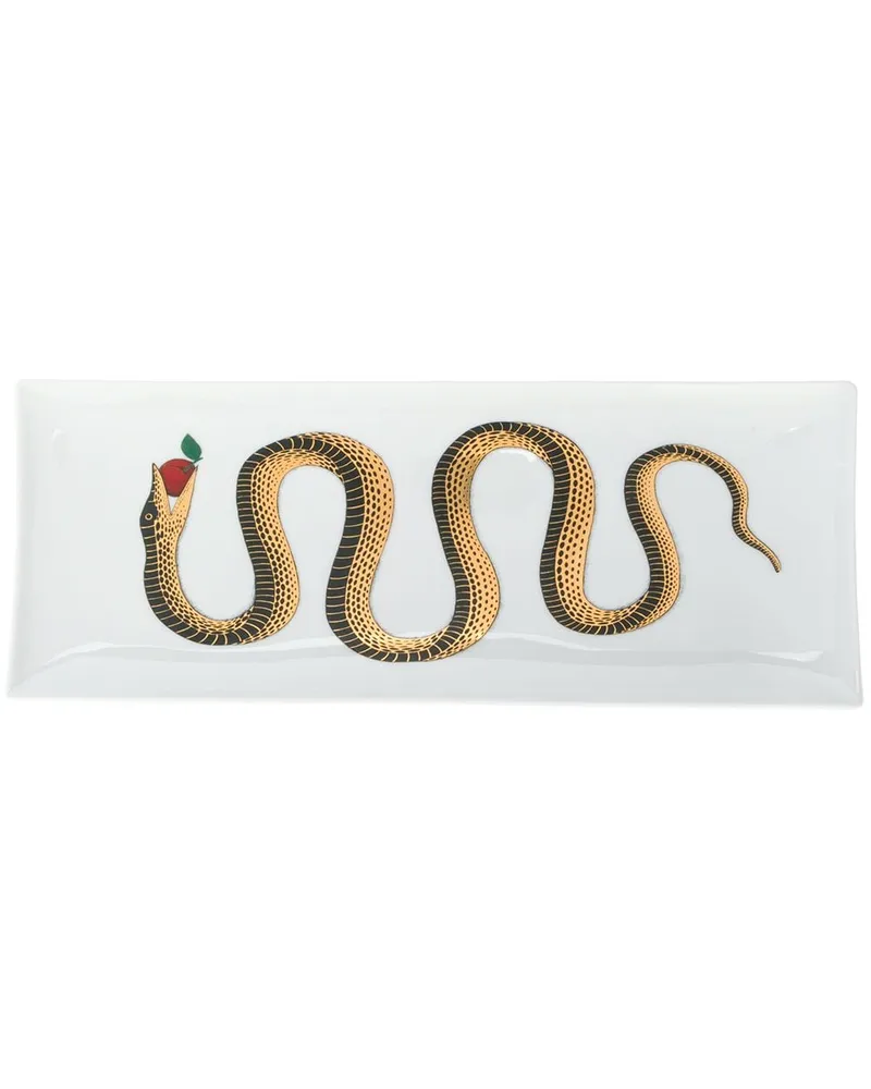 Fornasetti Serpent Servierplatte 40cm Weiß