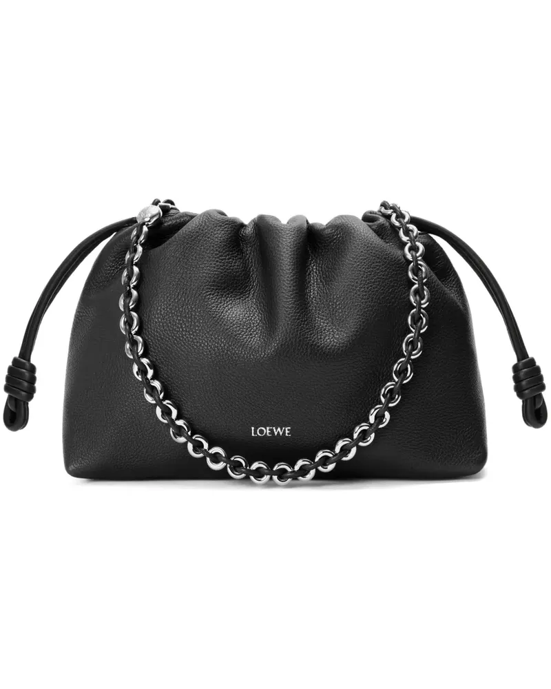 Loewe Mittelgroßes Flamenco Portemonnaie aus fein gekörntem Kalbsleder - Schwarz Schwarz