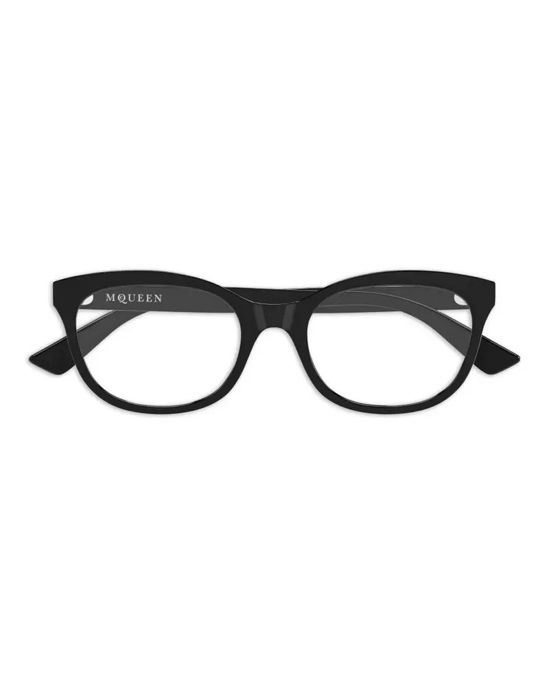 Alexander McQueen oval-frame glasses - Schwarz Schwarz