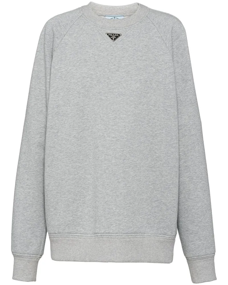 Prada Sweatshirt mit Logo Grau