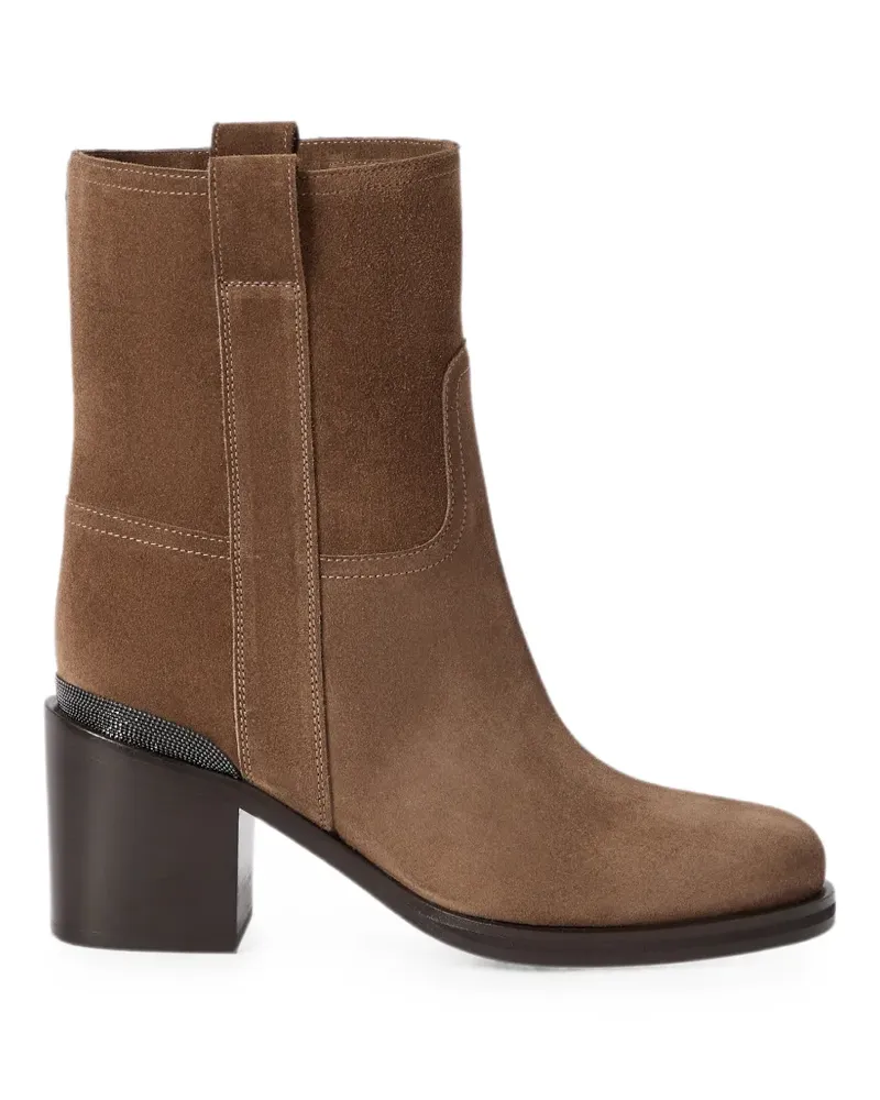 Brunello Cucinelli Stiefeletten aus Wildleder mit edlen Details - Braun Braun