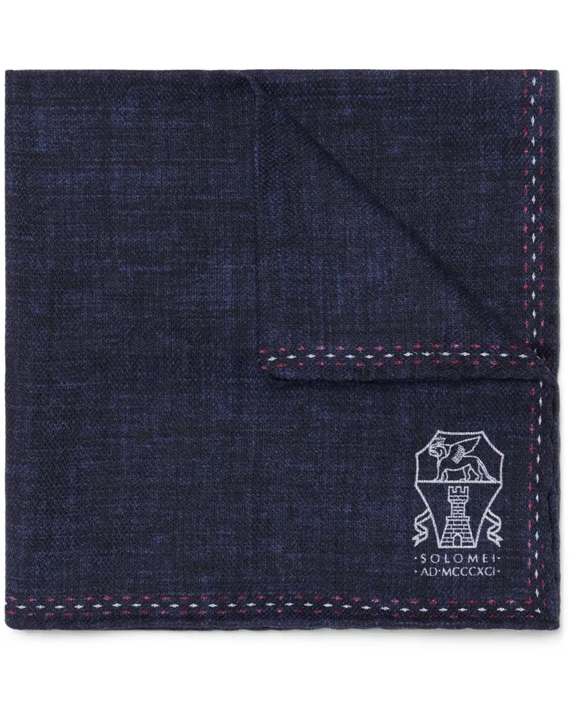 Brunello Cucinelli Einstecktuch aus Seide - Blau Blau