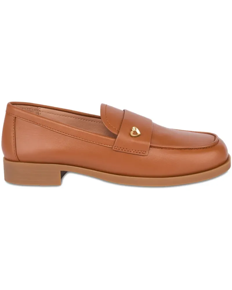 Moschino Loafer mit Herzdetail - Braun Braun